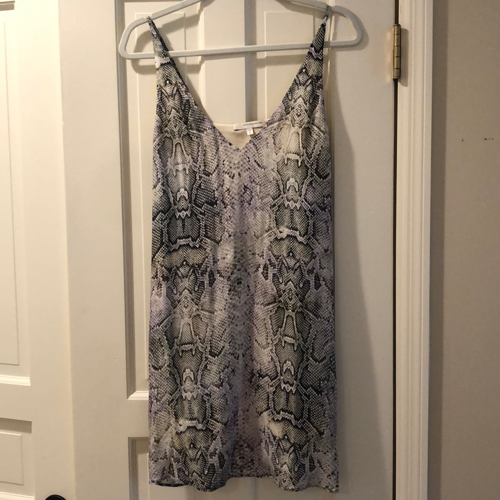 Lavender Brown slip dress in snake